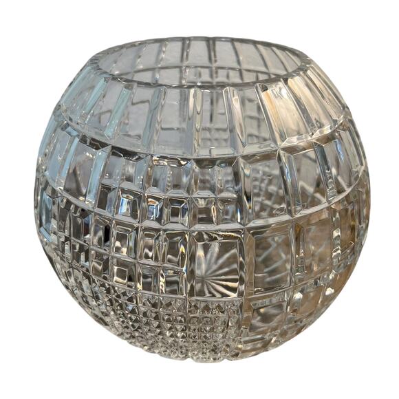 Vintage Large Crystal Cut Heavy Bowl preowned